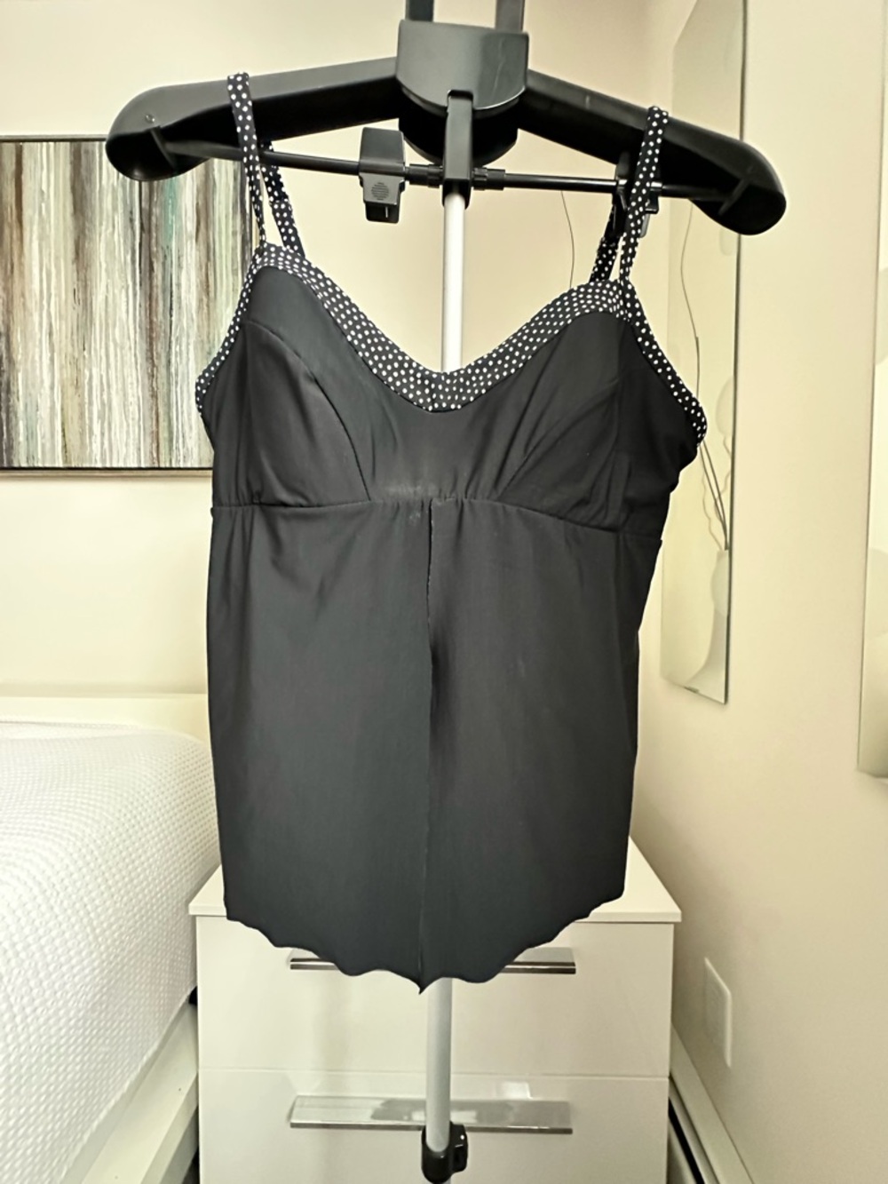 Christina Size 12 Light Gray & White Polka Dot Swim Cover